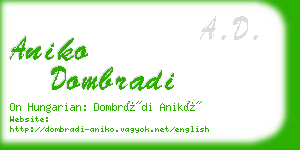 aniko dombradi business card